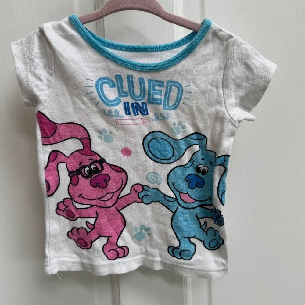 Nickelodeon 3T Girls Blues Clues Clued In Short Sleeve Tee shirt Pajama Top